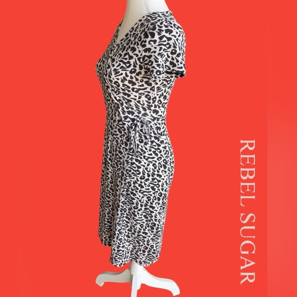 Rebel Sugar Girls Monochrome Animal Print Midi Dress - Picture 9 of 14